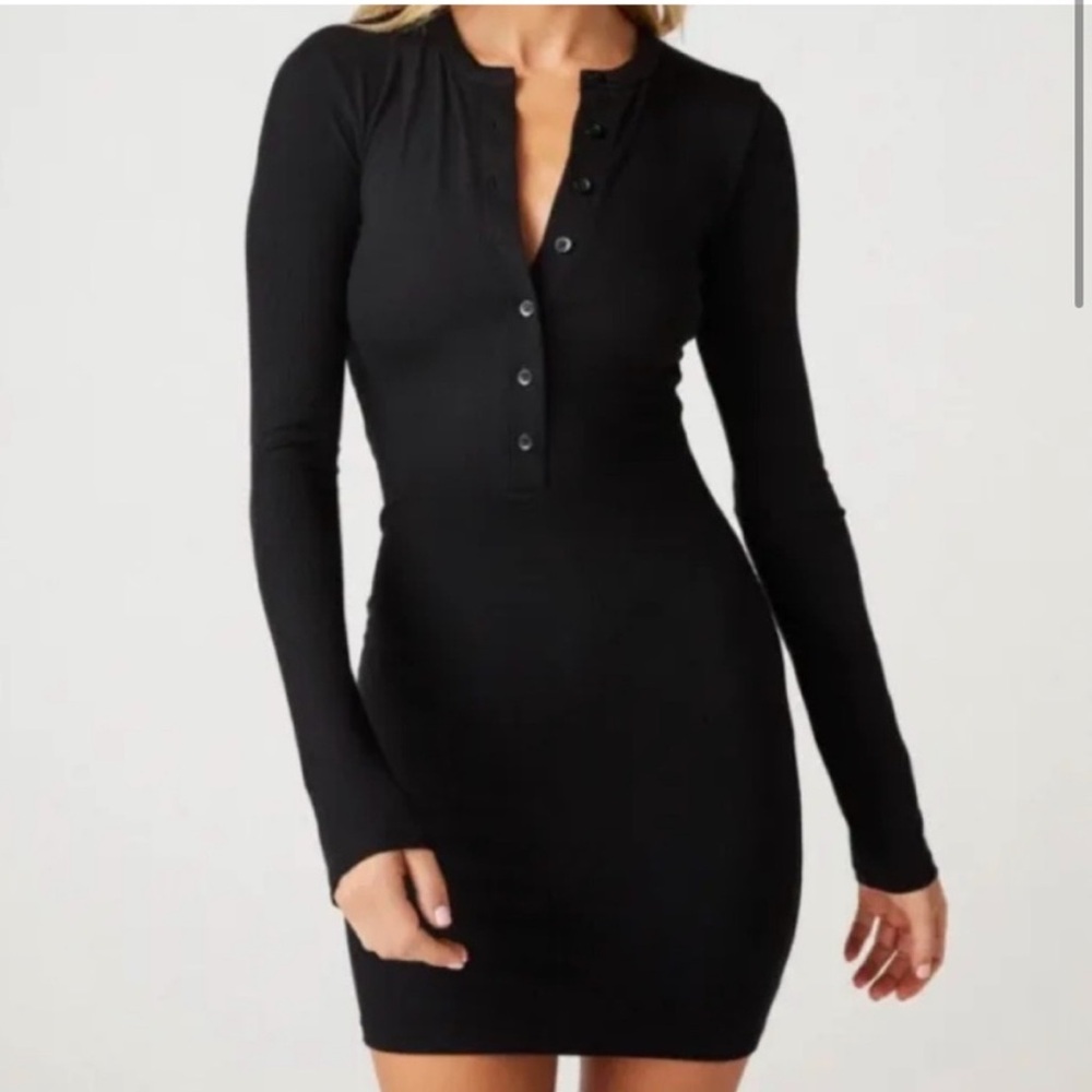Clyque the Label Black Longsleeve Ribbed Dress